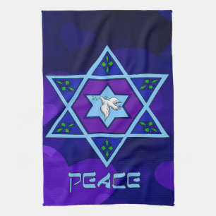 Hanukkah fredkonst kökshandduk