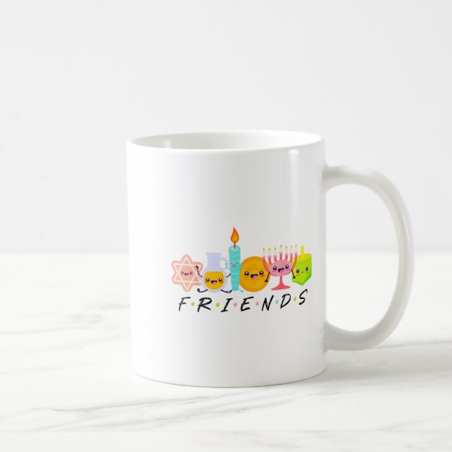 Hanukkah Friends Menorah Traditional Jewish Dreide Kaffemugg (Höger)