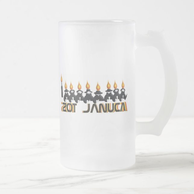 Hanukkah Frostat Ölglas (Höger)