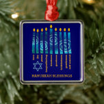 HANUKKAH Fruit of the Spirit Julgransprydnad Metall<br><div class="desc">HANUKKAH Blessings Fruit of the Spirit Metall Ornament with ANPASSADE TEXT, speciellt designad med ljusen från Hanukkah och den niofaldiga frukten av den kristna religionens anda: kärlek, glädje, fred, långvarigt lidande, vänlighet, godhet, trohet, självkontroll. Vid det lämnat hörnet i grund är en enkel David-stjärna. Anpassa texten genom att lägga till...</div>