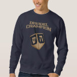Hanukkah Funny Dreidel Champion Festive Lång Ärmad Tröja<br><div class="desc">Fira Hanukkah med pridet och humor när du samlades med hela familjen. Den här festivalbilden ger en perfekt till helgdagarna. Oavsett om det gäller din familj,  familj,  make,  morbror eller pojkvän</div>