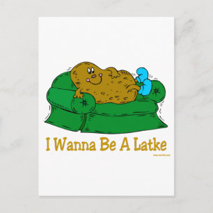 HANUKKAH FUNNY GIFTS "JAG VILL VARA EN LATKE" HELG VYKORT