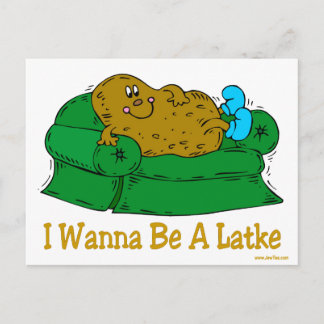 HANUKKAH FUNNY GIFTS "JAG VILL VARA EN LATKE" HELG VYKORT