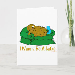 HANUKKAH FUNNY GIFTS "JAG VILL VARA EN LATKE" HELGKORT