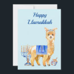 Hanukkah Funny Llama Llamakkah Chrismukkah Julkort<br><div class="desc">Den här designen kan vara personlig i det område som tillhandahålls genom att ändra fotot och/eller text. Du kan också anpassa den genom att klicka för att anpassa ytterligare alternativ och ta bort eller ändra färg i bakgrunden, lägga till text, ändra texten färg eller stil eller ta bort texten för...</div>