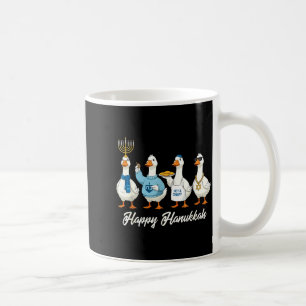 Hanukkah Gås Glad Hanukkah Menorah Dreidel Judisk Kaffemugg