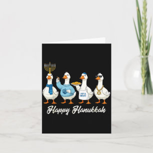 Hanukkah Gås Glad Hanukkah Menorah Dreidel Judisk Kort
