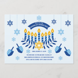 Hanukkah Gift Exchange Party-inbjudan Inbjudningar