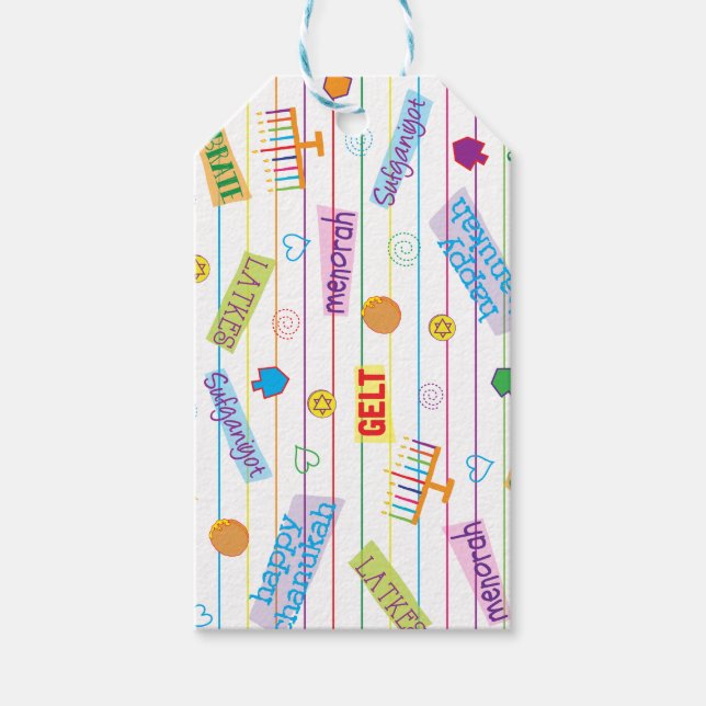 Hanukkah Gift Märkre Chanukah Party Presentetikett (Framsidan)