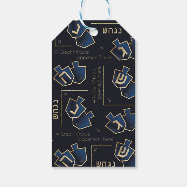 Hanukkah Gift-Märkre Ett Underbart Miracle inträff Presentetikett (Framsidan)