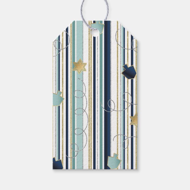 Hanukkah Gift-Märkre  också den nya Eleganten Presentetikett (Framsidan)