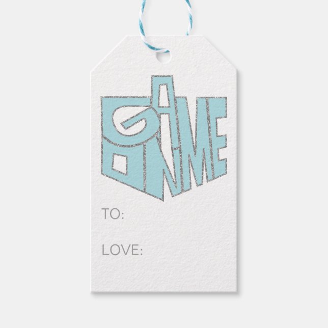 Hanukkah Gift Märkres Game ON/Dreidel Presentetikett (Framsidan)