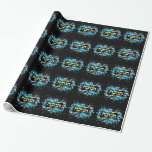 Hanukkah Gift Wrap Presentpapper<br><div class="desc">Det häpnadsväckande pappra för dina Hanukkah-gåvor från Miriams brunnsdesign är Hebrew ord för Hanukkkah omgiven av David stjärnor i en underbar bild. Lycklig Hanukkah!</div>