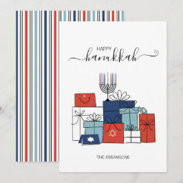 Hanukkah Gifts & Menorah Helgdag Card Julkort