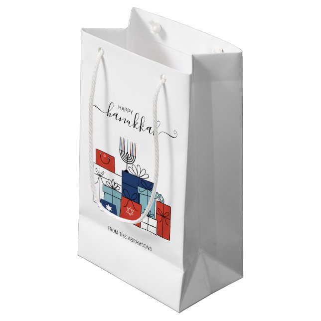 Hanukkah Gifts & Menorah Helgdag Gift Bag (Framsidan Vinklad)