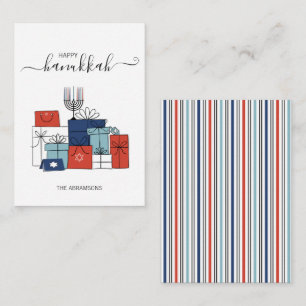 Hanukkah Gifts & Menorah Helgdag Mini Note Card Anteckningskort