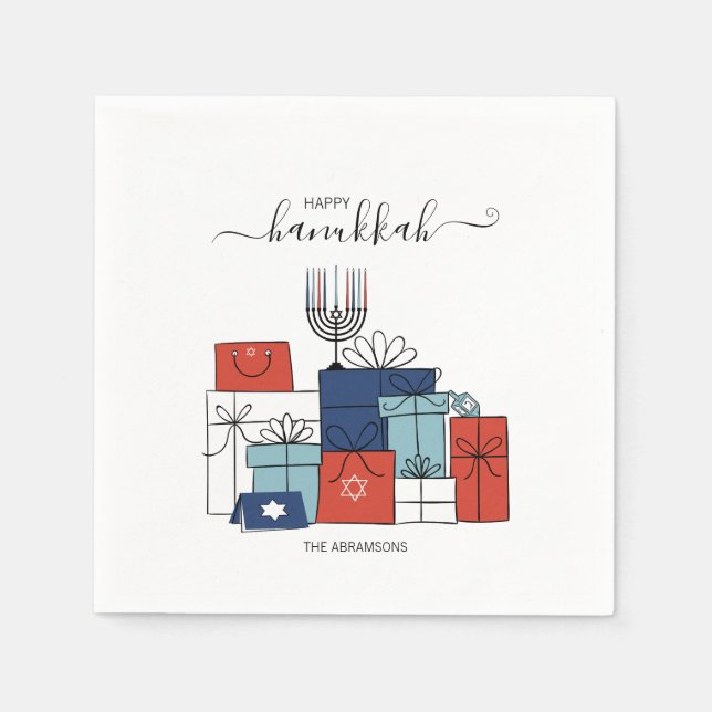 Hanukkah Gifts & Menorah Helgdag Pappersservett (Framsidan)
