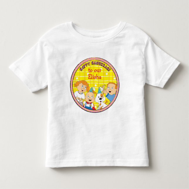 Hanukkah Glad Litenbarns T-Shirt (Framsida)