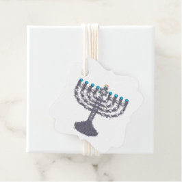 Hanukkah glam menorah hanukkiah gåvor etiketter