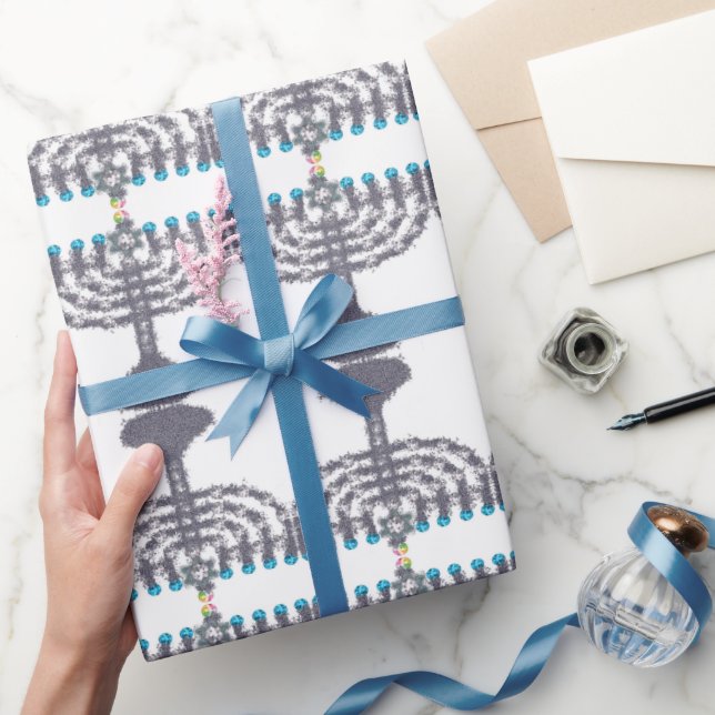 Hanukkah glam menorah hanukkiah presentpapper (Gifting)