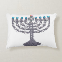 Hanukkah glam menorah hanukkiah prydnadskudde