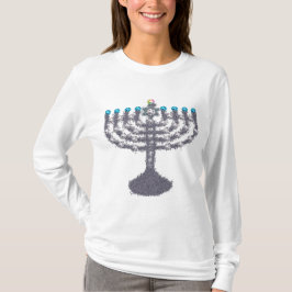 Hanukkah glam menorah hanukkiah t shirt