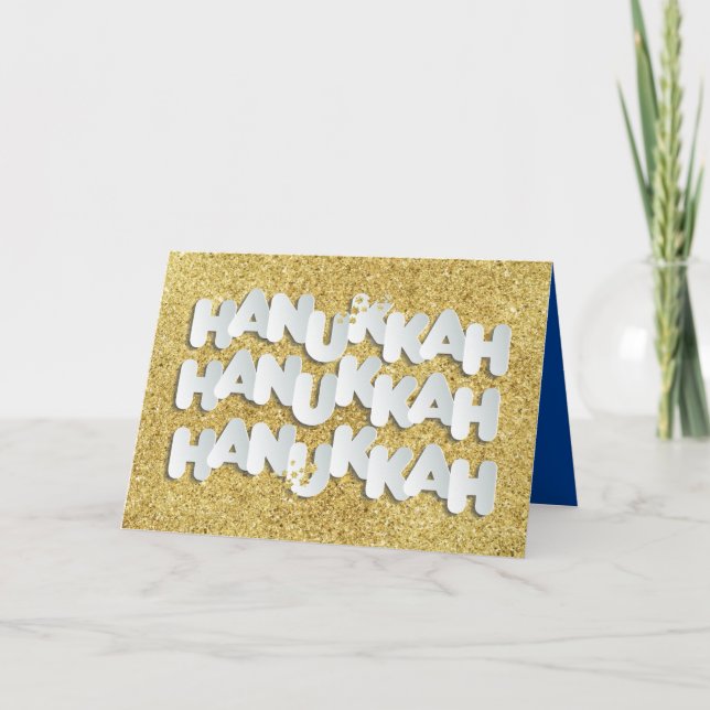 Hanukkah Gnistra Guld Stars Greeting Card Helgkort (Framsida)