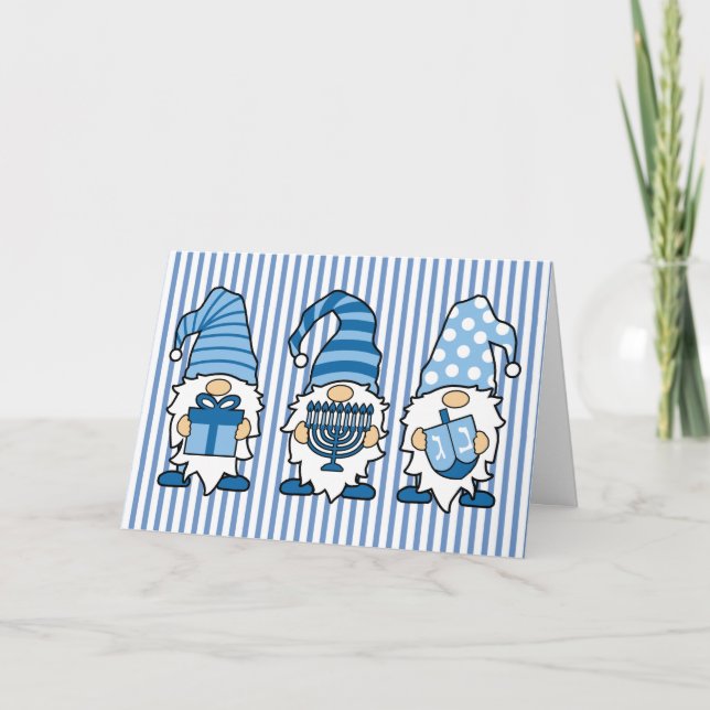 Hanukkah Gnomes Trio Greeting Card Helgkort (Framsida)