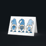 Hanukkah Gnomes Trio Greeting Card Helgkort<br><div class="desc">hanukkah gnomes trio greetng card ...  inuti texten lycklig hanukkah...  utanför baksidan av kortdreidel</div>