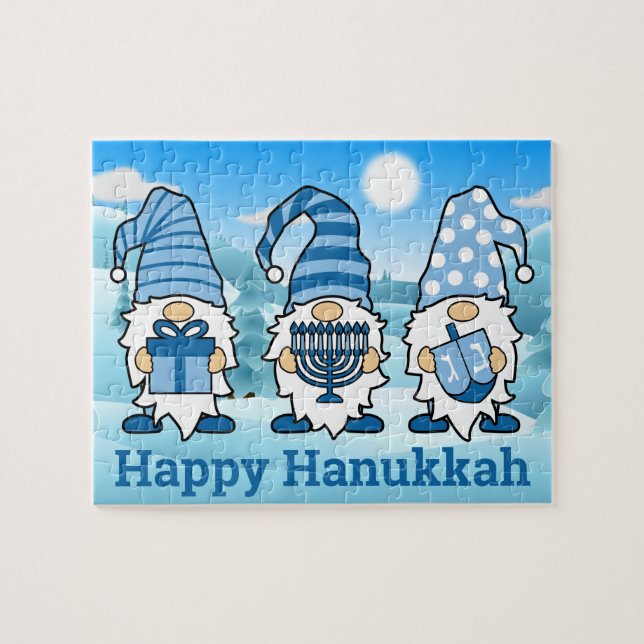 Hanukkah Gnomes Trio Puzzle Pussel (Horisontell)