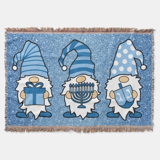 Hanukkah Gnomes Trio Throw Blanket Filt (Framsidan)