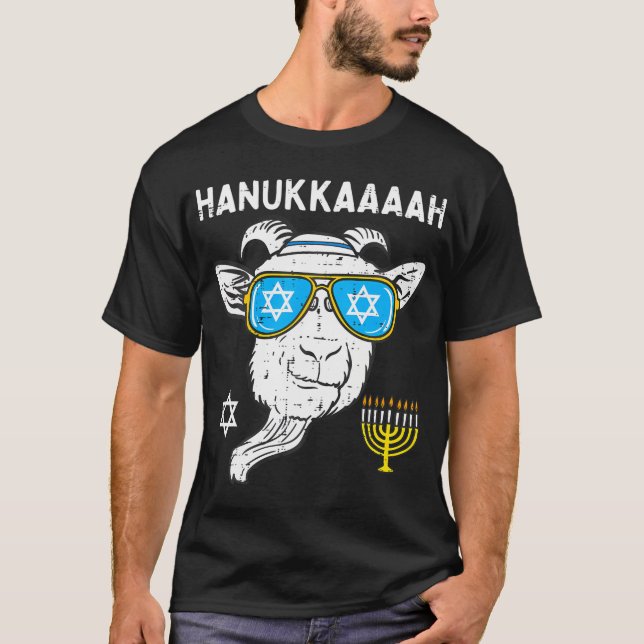Hanukkah Goat Chanukah Jewish Farm Farmer T Shirt (Framsida)