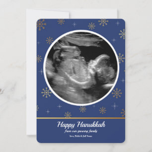 Hanukkah Gravid Ultraljudsmeddelande Julkort