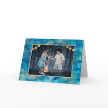 Hanukkah Greeting Card Blues & Golds