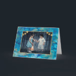 Hanukkah Greeting Card Blues & Golds Helgkort<br><div class="desc">"Blues & Golds" Hanukkah-hälsningskort med kuvert. Om du vill anpassa kortet tar du bara bort text och lägger till ett eget meddelande. Välj ditt favoritteckensnitt stil, färg och storlek. Ta bort fotot och lägg till ett eget. Foton kan redigeras (beskäras, flyttat, storleksändras, roteras osv.) Du kan redigera rektangeln inslag i...</div>