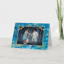 Hanukkah Greeting Card Blues & Golds Helgkort