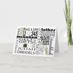 Hanukkah Greeting Card Chanukah Ord Helgkort