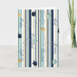 Hanukkah Greeting Card Dreidels i Rand Helgkort