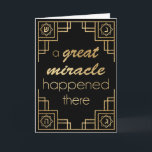 Hanukkah Greeting Card Elegant Art Deco Helgkort<br><div class="desc">"Hanukkah Guld/Art Deco"-hälsningskort med kuvert. Anpassa genom att ta bort text på framsidan och insidan av hälsningskortet. Välj ditt favoritteckensnitt stil, färg och storlekt. All inslag som konstruerats kan redigeras och/eller överföras till andra Zazzle-produkter. Tack för att du stannade och shoppade förbi. Mycket uppskattat!!!! Lycklig Hanukkah! Storlek: Normal (5 tum...</div>