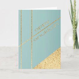 Hanukkah Greeting Card Elegant Turcos N Guld Helgkort