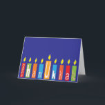 Hanukkah Greeting Card/Kuvert "Hanukkah Candles" Helgkort<br><div class="desc">Hanukkah Greeting Card innehåller ett vitt kuvert. Retro "Hanukkah Candles" Anpassa genom att ta bort texten på kortet och ersätta med ditt eget ord. Välj ditt favoritteckensnitt stil, färg och storlekt. Tack för att du stannade och shoppade förbi. Mycket uppskattat!!!! Lycklig Hanukkah/Chanukah! Storlek: Normal (5 tum x 7 tum) födelsedag...</div>