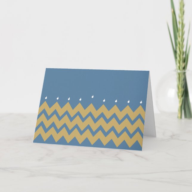 Hanukkah Greeting Card/Kuvert "Hanukkah Chevron" Helgkort (Framsida)