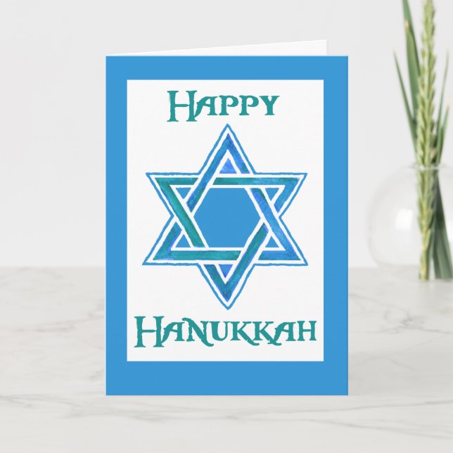 Hanukkah Greeting Card med David-stjärnan Helgkort (Framsida)
