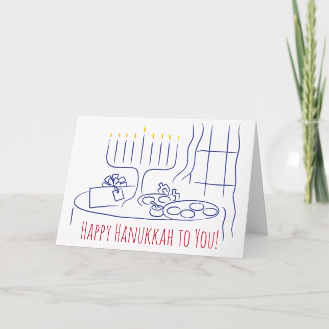 Hanukkah Greeting Card Personalize Helgkort (Framsida)