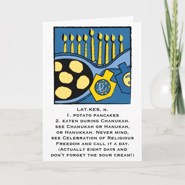 Hanukkah Greeting Card Personalize Option Helgkort (Framsida)
