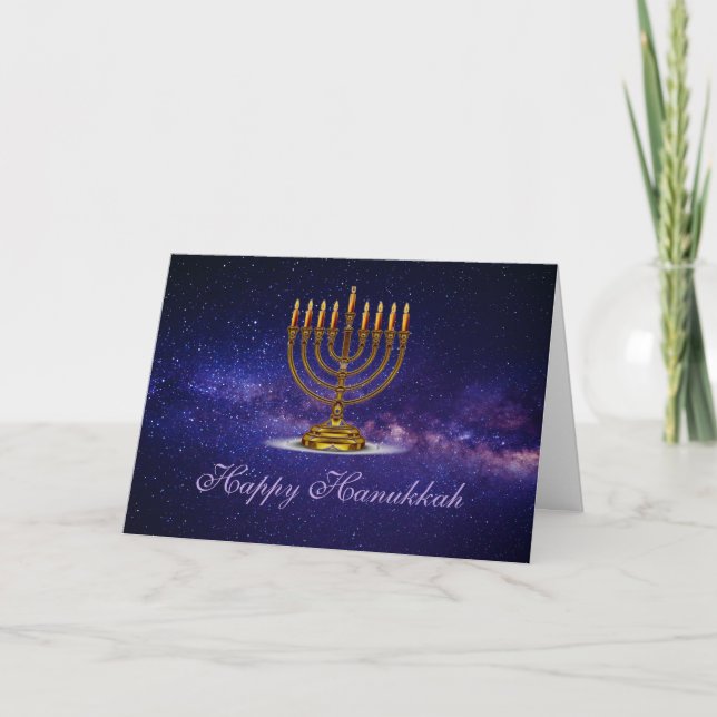 Hanukkah Greeting-kort med vackra Menorah Helgkort (Framsida)