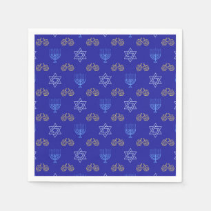 Hanukkah Guld Dreidel Star of David Menorah Pappersservett