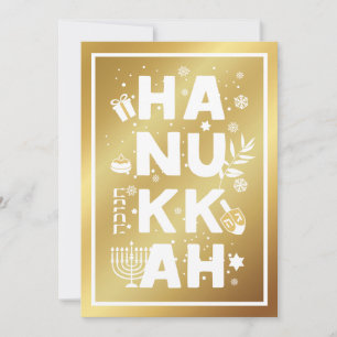 HANUKKAH Guld-hälsningskort