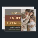 Hanukkah Guld Kärlek Light Latkes Photo<br><div class="desc">Vår Hanukkah/Chanukah Guld Kärlek Light Latkes-Helgdag är ett elegant,  klassligt sätt att  din Hanukkah/Chanukah-önskemål med vänner,  familj och kunder! Med plats att anpassa med ditt namn och med foto. Fråga? skicka ett meddelande till oss eller skicka ett e-postmeddelande till bestdresssedbread@gmail.com. Lycklig Chanukah!</div>