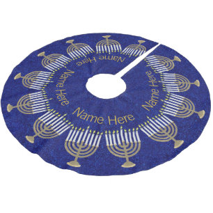Hanukkah Guld Menorah Family Chrismukkah Julgransmatta Borstad Polyester